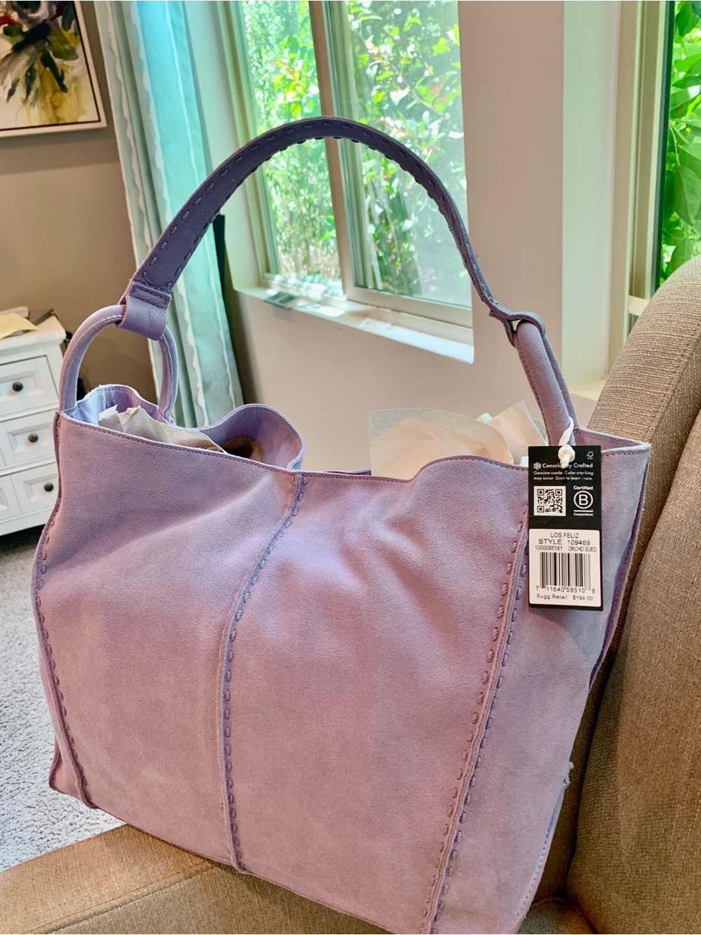 The Sak Los Feliz Lavender Suede Tote - Picture 10 of 14